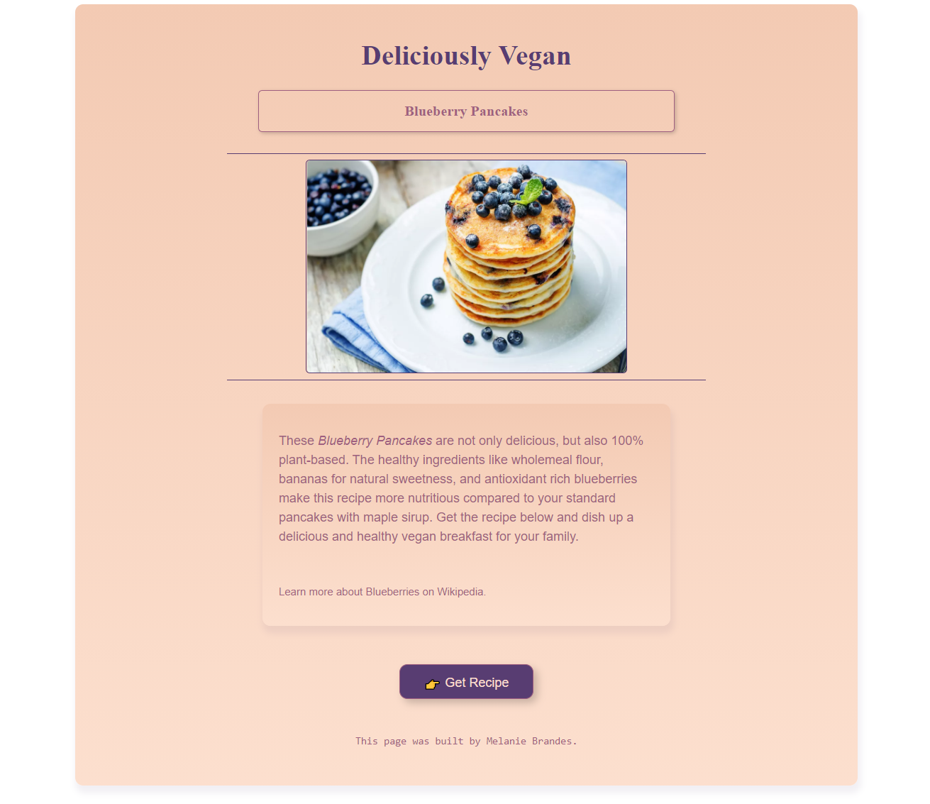 Vegan Blueberry Pancakes